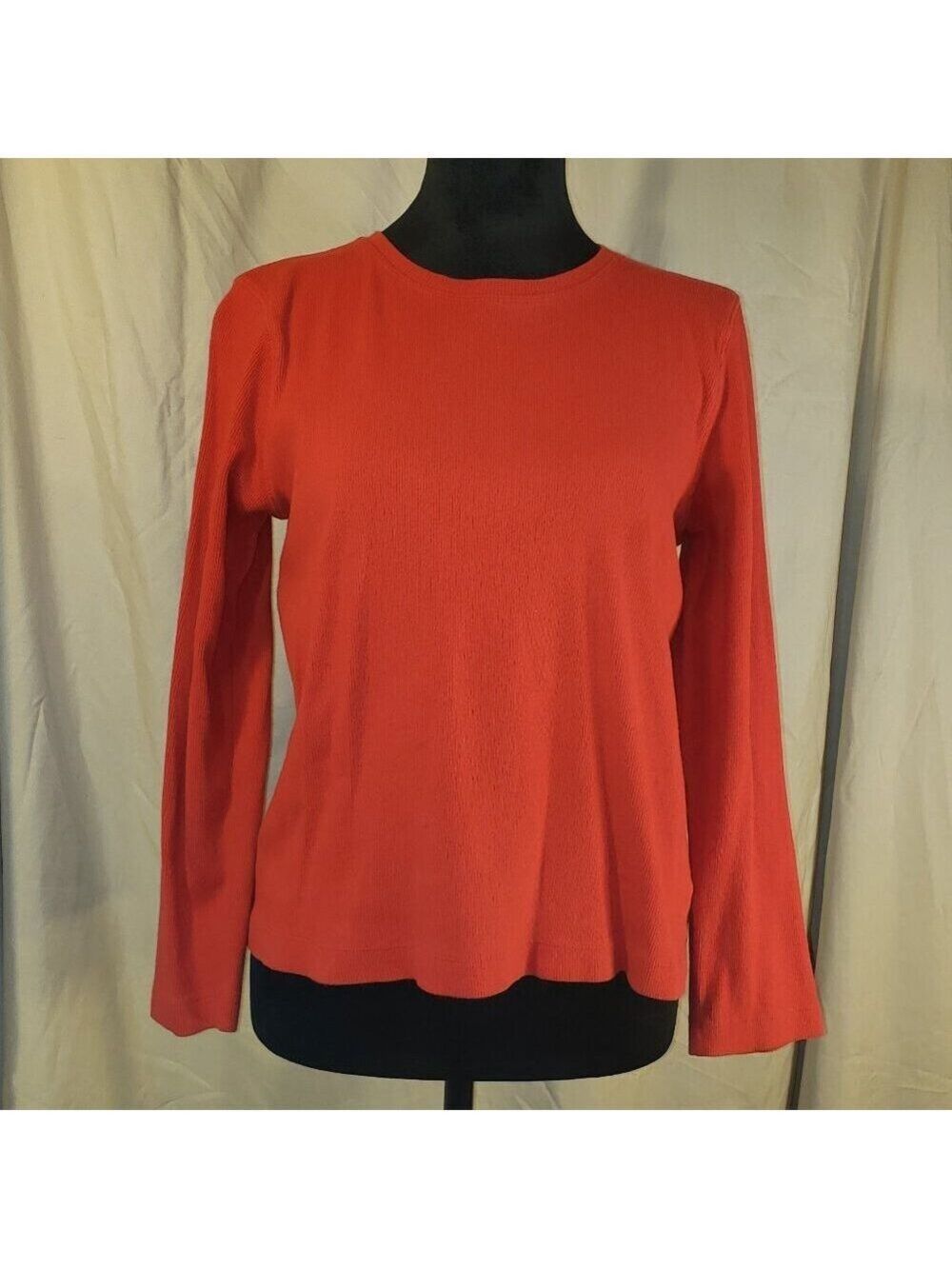 Liz Claiborne Ribbed Crew Neck Red Top, Size PM